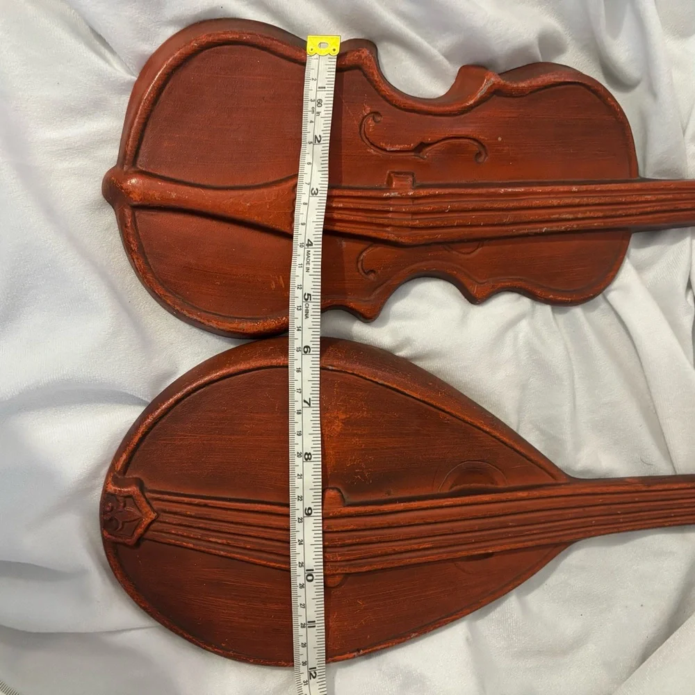 Vintage MCM Violin Mandolin Wall Art Decor Royal Cast Aluminum Large 18”